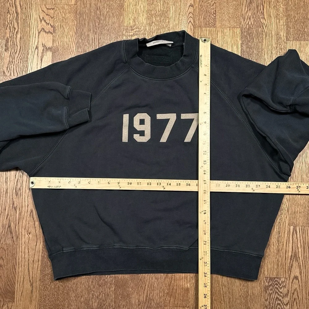 Essentials Fear of God 1977 Iron Gray Fleece Oversized Sweatshirt Womens Large - Picture 4 of 8